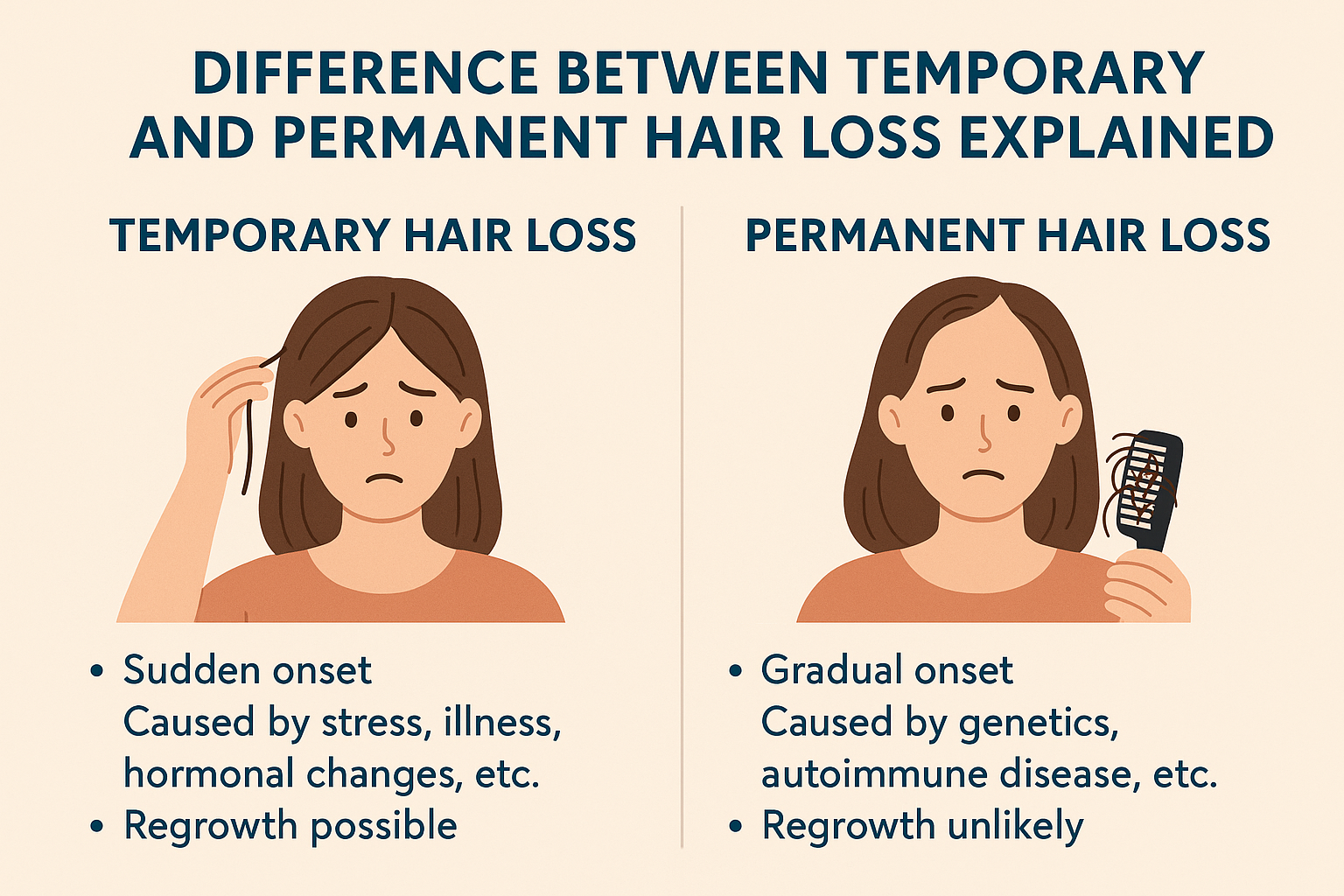 Difference Between Temporary and Permanent Hair Loss Explained